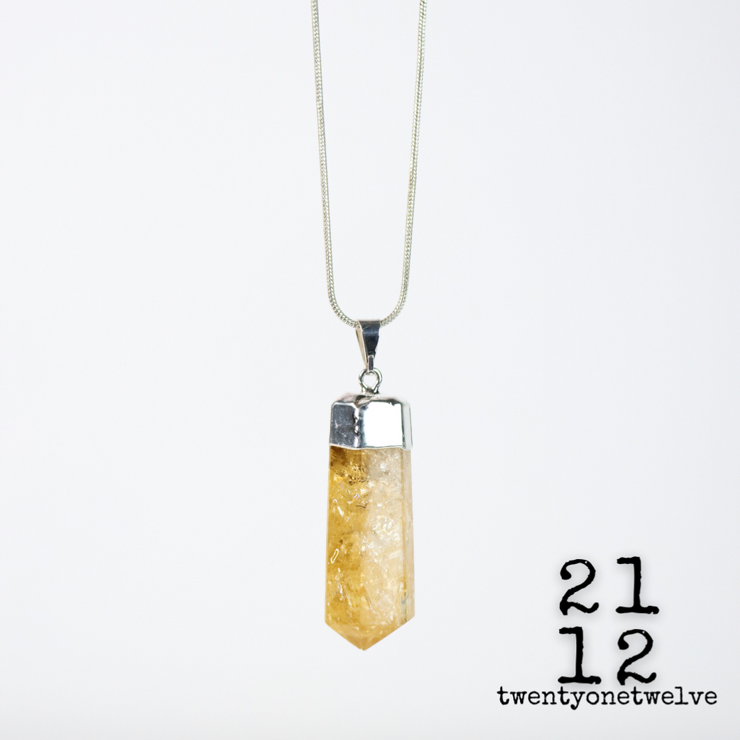 CITRINE SILVER CAP PENDANTS